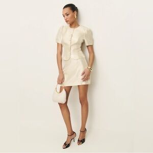 Reformation Cream Short Sleeve Set